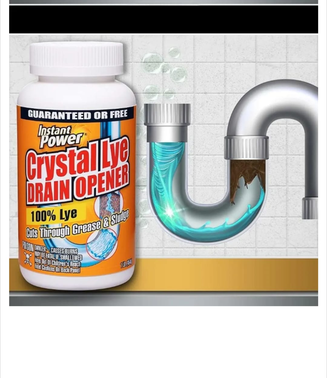Crystal Lye Drain Opener 100% · 454g